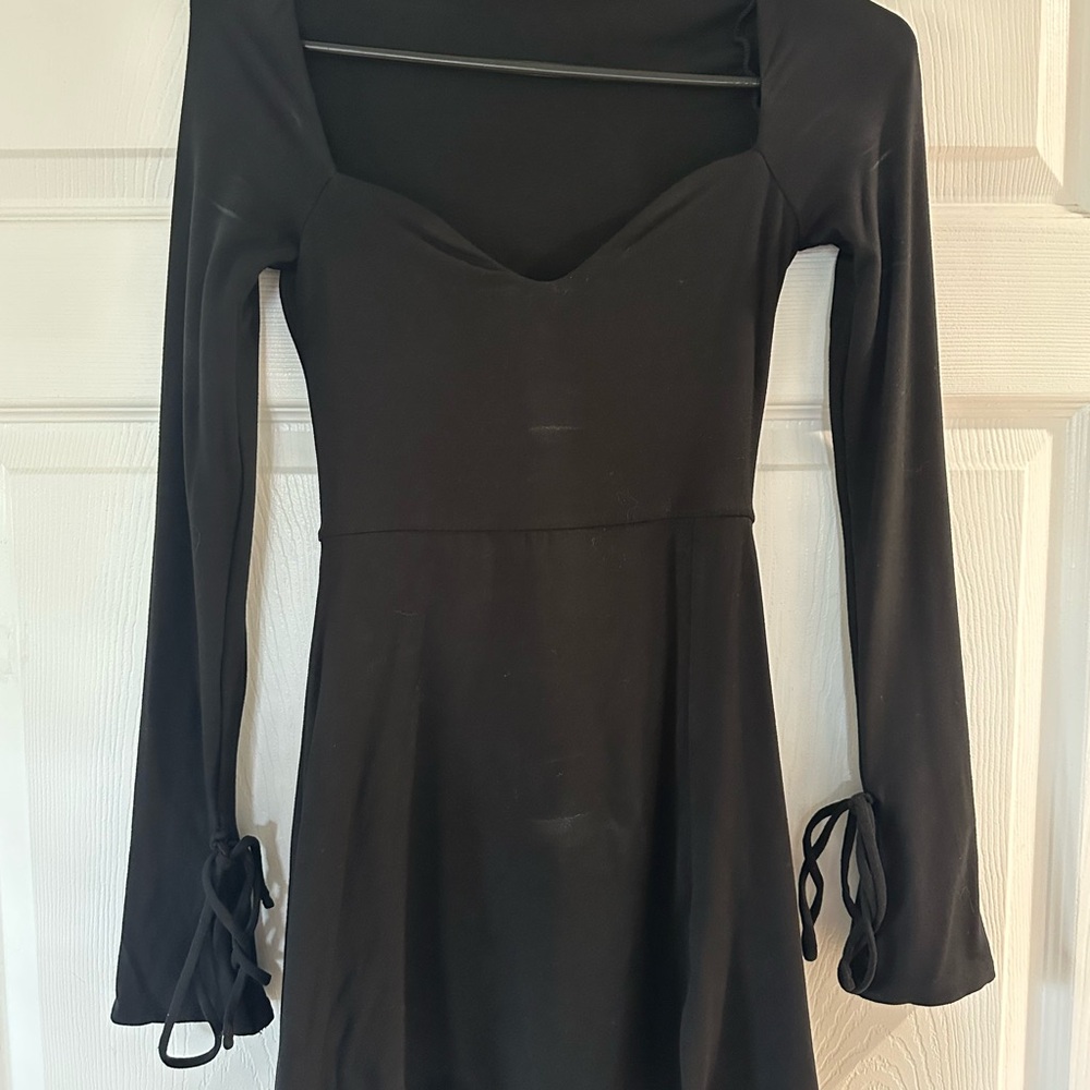 Oh Polly Black Bell Sleeve Mini Dress